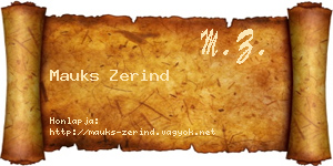 Mauks Zerind névjegykártya